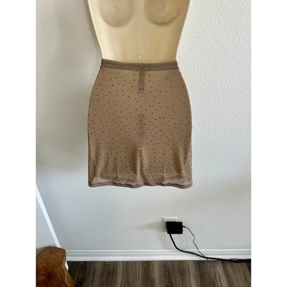 Skims Swim Cover Up Mini Skirt NWT Sheer Mesh Rhinestone Crystal Sz L Stretch - Picture 5 of 6